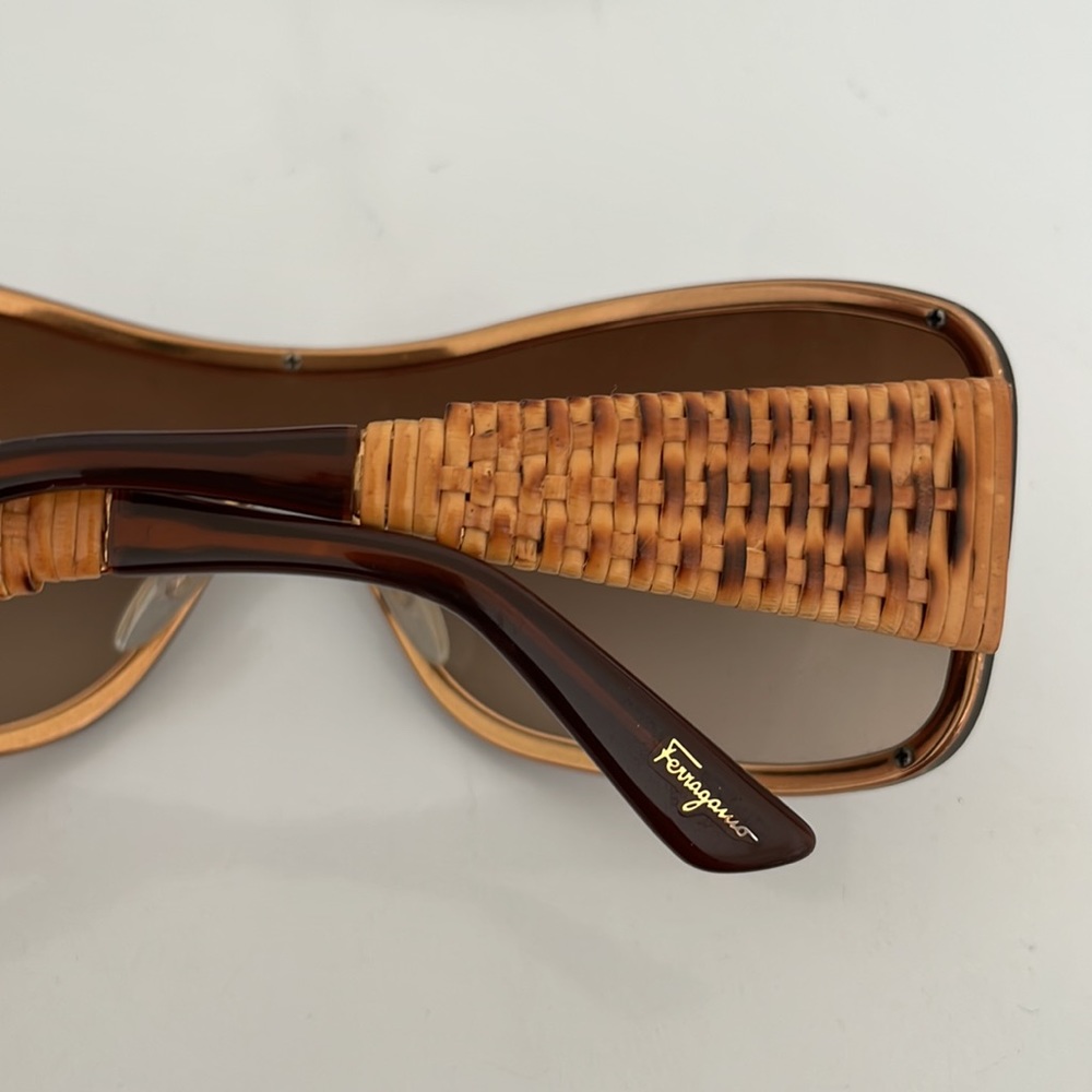 Salvatore Ferragamo Sunglasses with Wicker Arms - Made in Italy - Picture 3 of 6